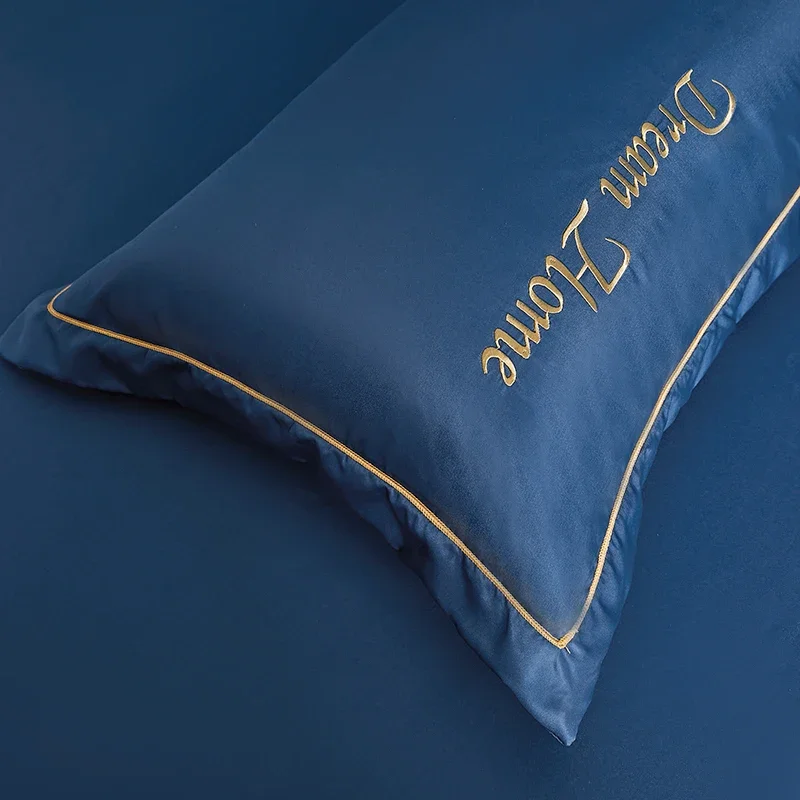 WASART Smooth satin rayon fitted sheet mattress cover summer bedspreads solid silky embroidery couple luxury double bed bedsheet