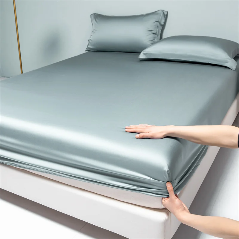 Premium Egyptian Cotton Bedding Fitted Sheet Elastic Band Around Mattress Cover Double Queen King Size Bed Cover No Pillowcase