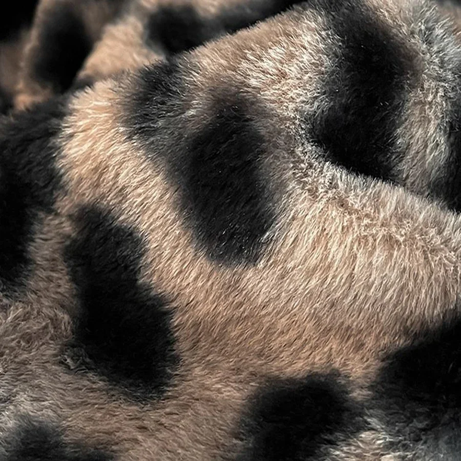 WASART Fluffy rabbit plush elastic fitted sheet mattress protector cover leopard print winter warm coral fleece bedsheet 90/150