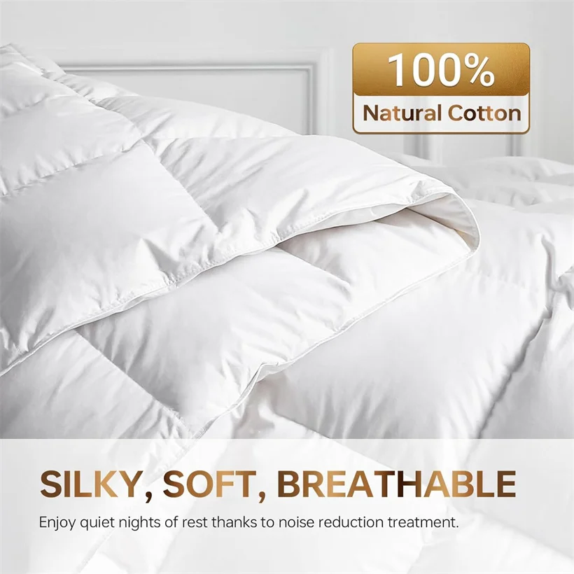 White Goose Down Comforter Luxurious Warm Winter Thick 3D Bread Bed Blanket 100% Cotton Cover Quilts Customized All Season Duvet