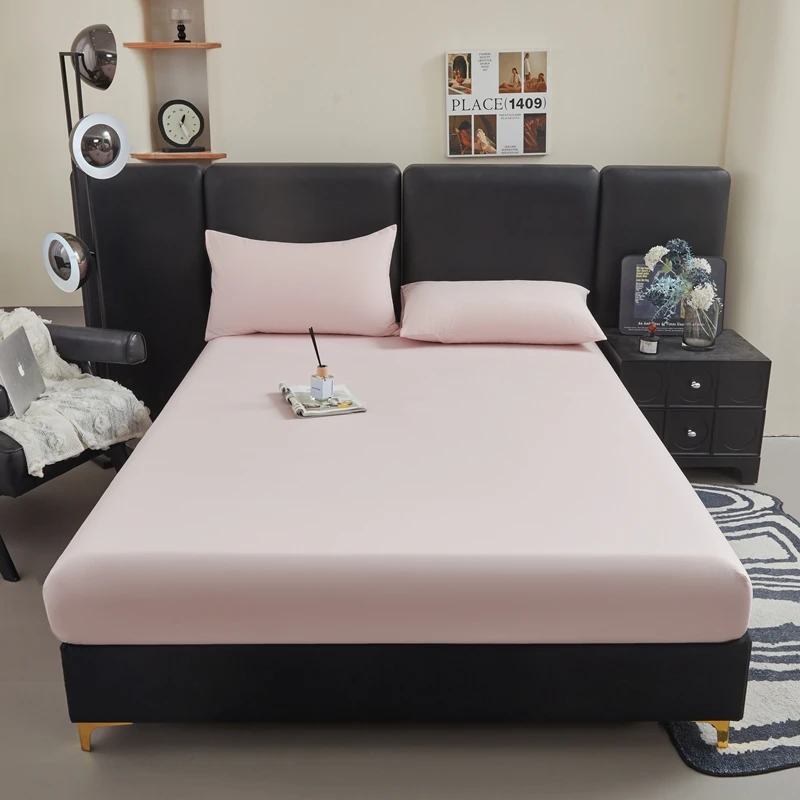 WASART Cotton bed sheet elastic fitted sheet mattress protector cover couple bed linen 180x200 luxury bedding queen king size
