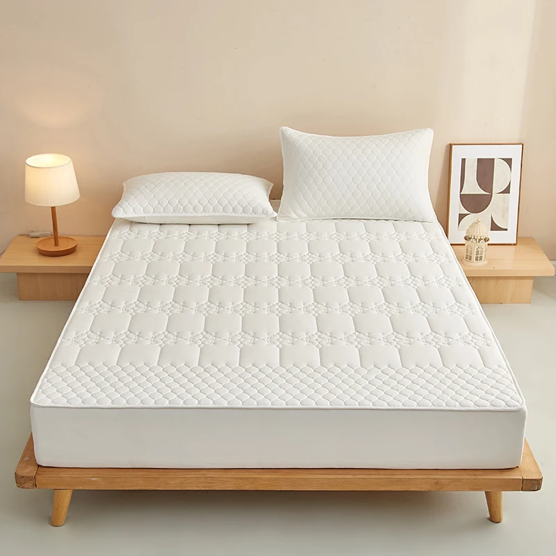 WASART King Size Double Bed Quilted Waterproof Mattress Protector Cover Elastic Fitted Sheet Protection Pad Thick Bedspread 150