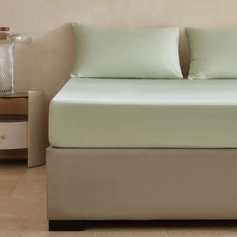 Luxury Mulberry Silk Fitted Bed Sheet with Elastic Bands High End Mattress Cover Customized Bed Cover Smooth Ultra Soft Bedding